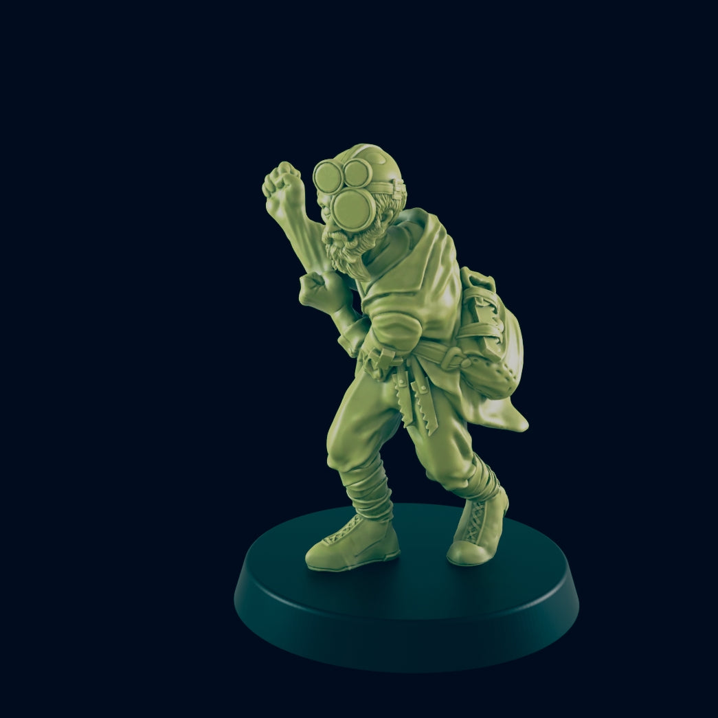 Travelling Wasteland Doctor | Field Medic | Post Apocalypse Bad Guy Miniature Figure | Wasteland Warfare Cyber Punk Dystopian Future | 32mm Scale Model