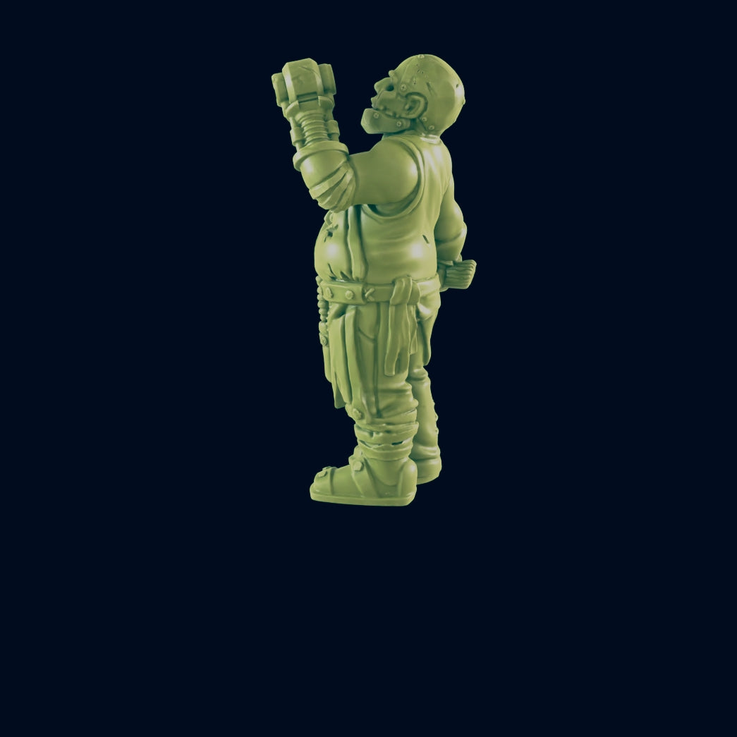 Wasteland Butcher | Cyberpunk Surgeon | Post Apocalypse Bad Guy Miniature Figure | Wasteland Warfare Cyber Punk Dystopian Future | 32mm Scale Model