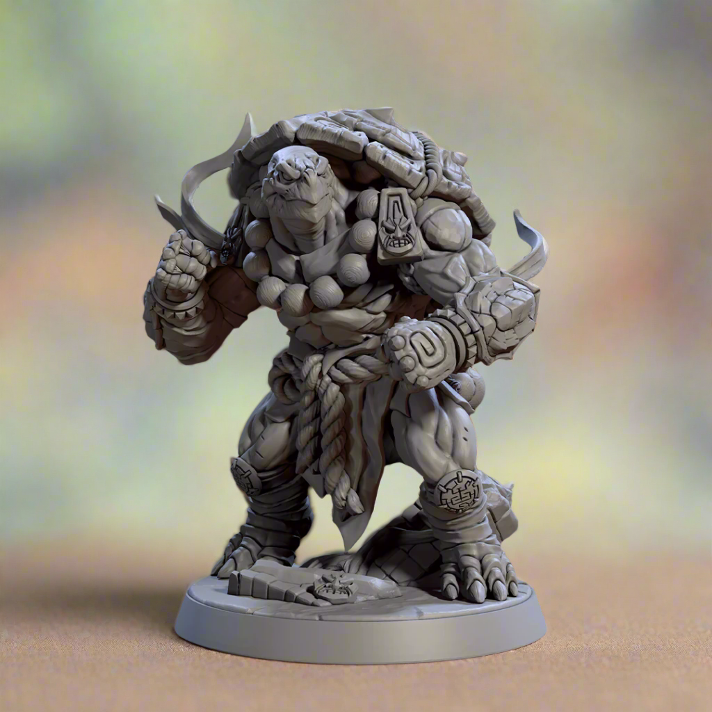 Tso ok Tortle Turtlekin Fighter | Fantasy Boss Enemy | Resin Mini Miniature Figure Scale Model | Dungeons & Dragons Pathfinder etc.