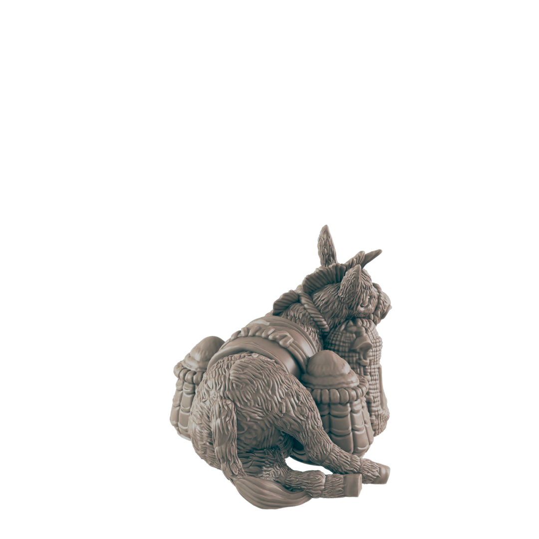 Resting Donkey Mini | Farm and Work Animal | Townsfolk NPC Figure | DnD Wargaming Mini | RPG Character | 32mm Scale Model | for Dungeons and Dragons, Pathfinder, etc.
