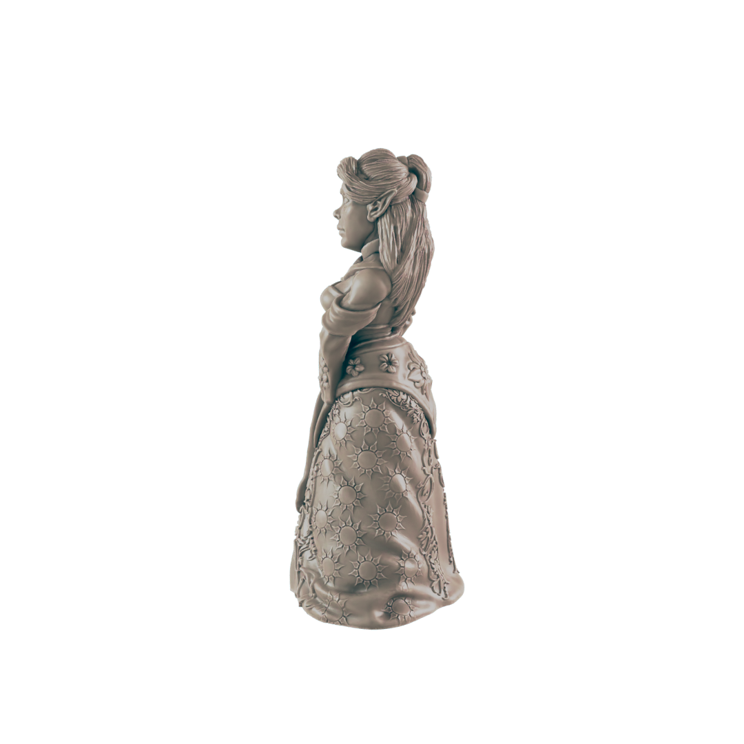 Elf Mini | Noble Royalty | Female Townsfolk NPC Figure | DnD Wargaming Mini | RPG Character | 32mm Scale Model | for Dungeons and Dragons, Pathfinder, etc.