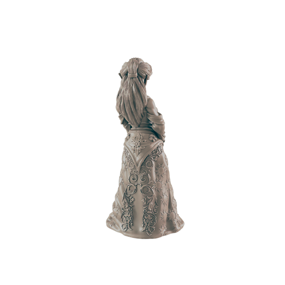 Elf Mini | Noble Royalty | Female Townsfolk NPC Figure | DnD Wargaming Mini | RPG Character | 32mm Scale Model | for Dungeons and Dragons, Pathfinder, etc.