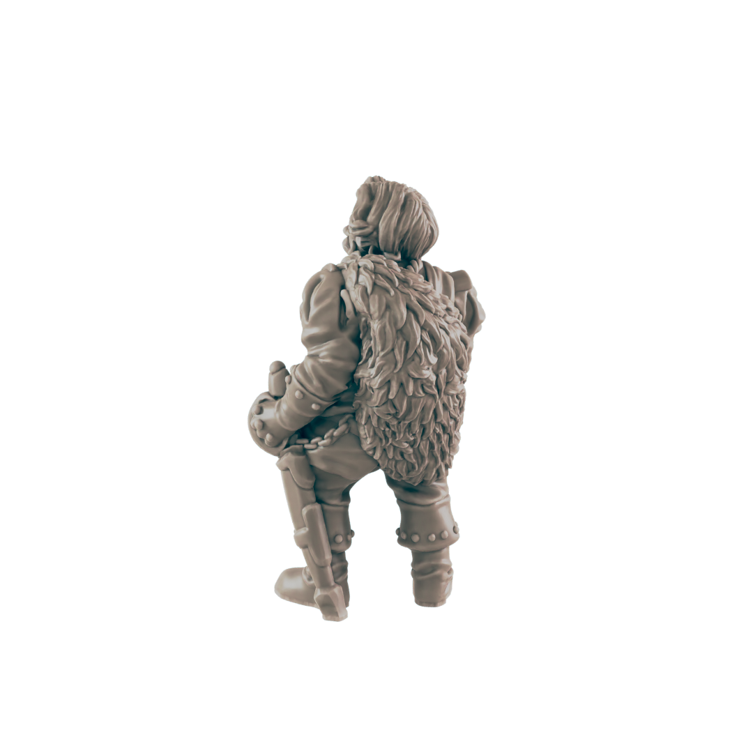 Human Mini | Grizzled Military Chief | Male Townsfolk NPC Figure | DnD Wargaming Mini | RPG Character | 32mm Scale Model | for Dungeons and Dragons, Pathfinder, etc.