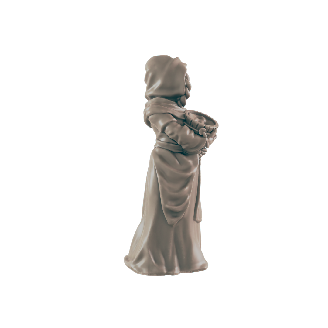 Human Mini | Chamber Maid | Female Townsfolk NPC Figure | DnD Wargaming Mini | RPG Character | 32mm Scale Model | for Dungeons and Dragons, Pathfinder, etc.