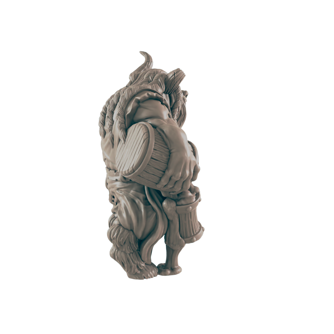 Minotaur Mini | Bartender | Male Monster Townsfolk NPC Figure | DnD Wargaming Mini | RPG Character | 32mm Scale Model | for Dungeons and Dragons, Pathfinder, etc.