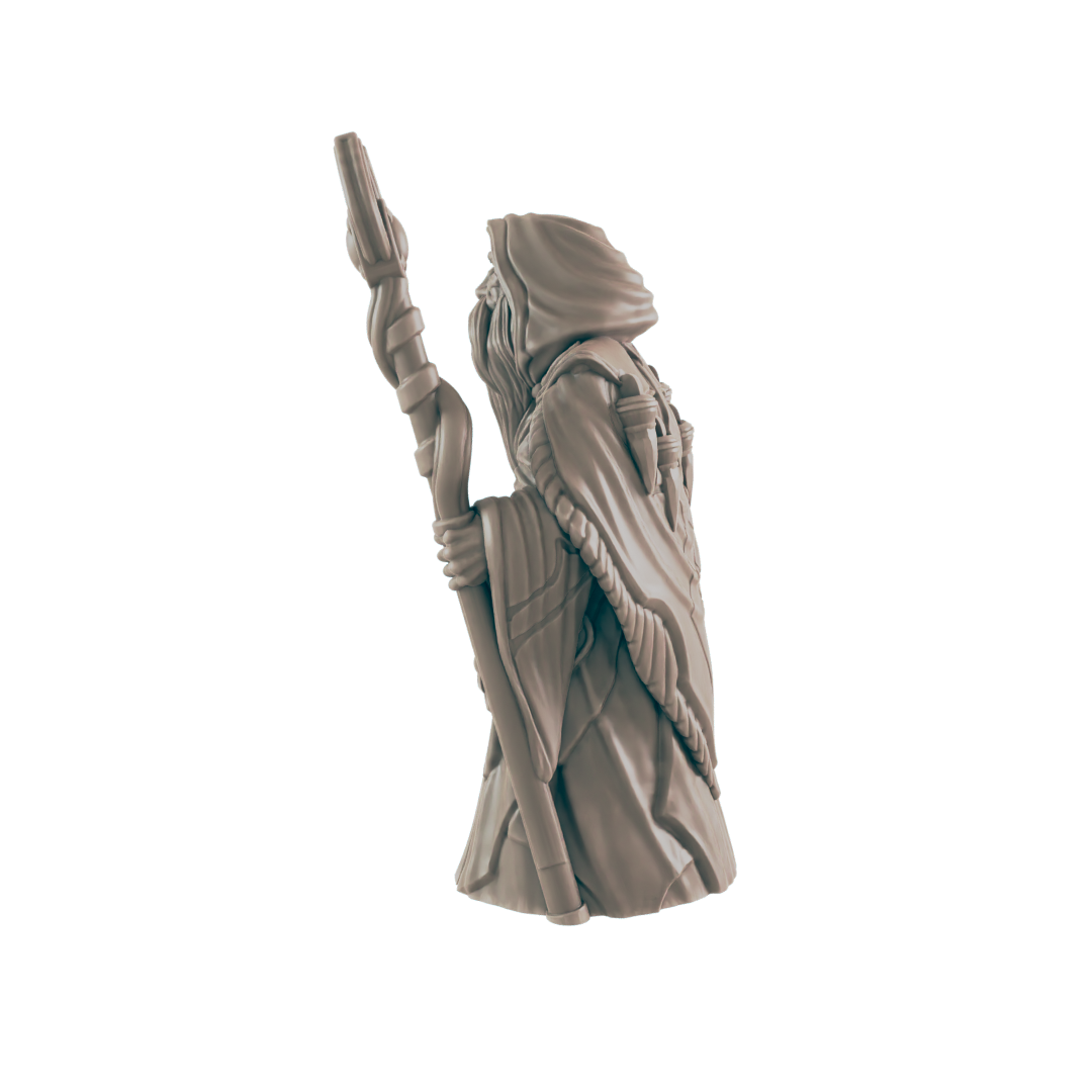 Retired Sorcerer Mini | Elderly Old Wizard | Dungeons and Dragons NPC Figure | Pathfinder DnD Wargaming RPG Character | 32mm Scale Model