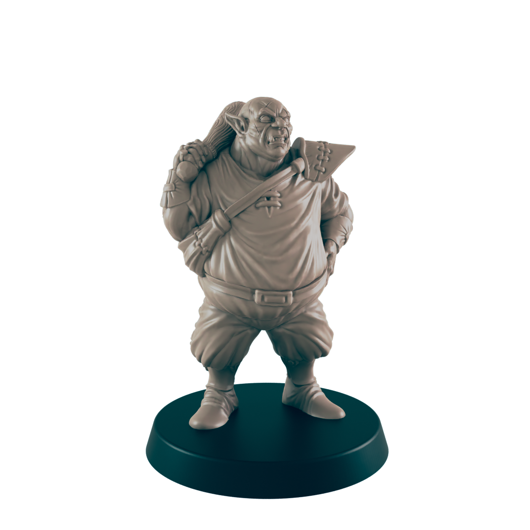 Orc Mini | Bouncer Security Guard | Male Monster Townsfolk NPC Figure | DnD Wargaming Mini | RPG Character | 32mm Scale Model | for Dungeons and Dragons, Pathfinder, etc.