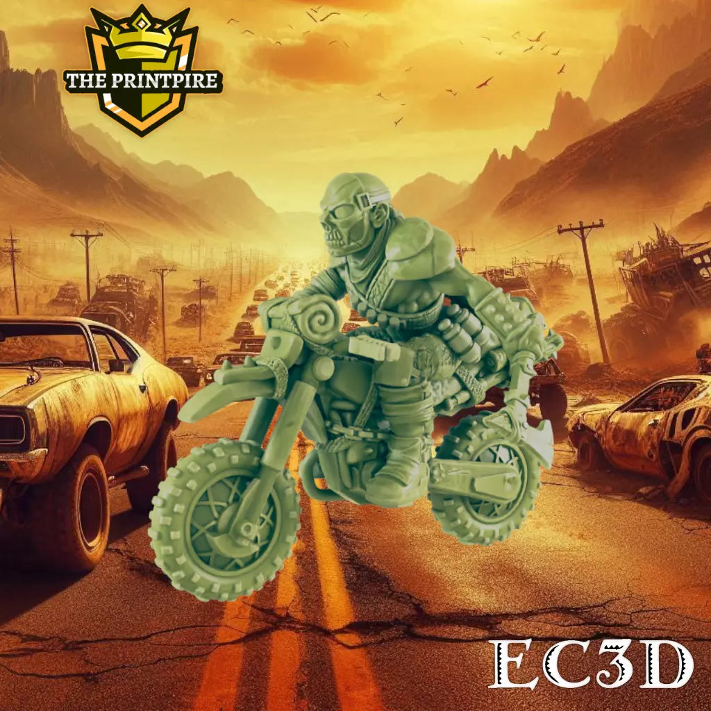 Dirt Biker w Mask | Post Apocalypse 32mm Miniature Figure | Wasteland Warfare