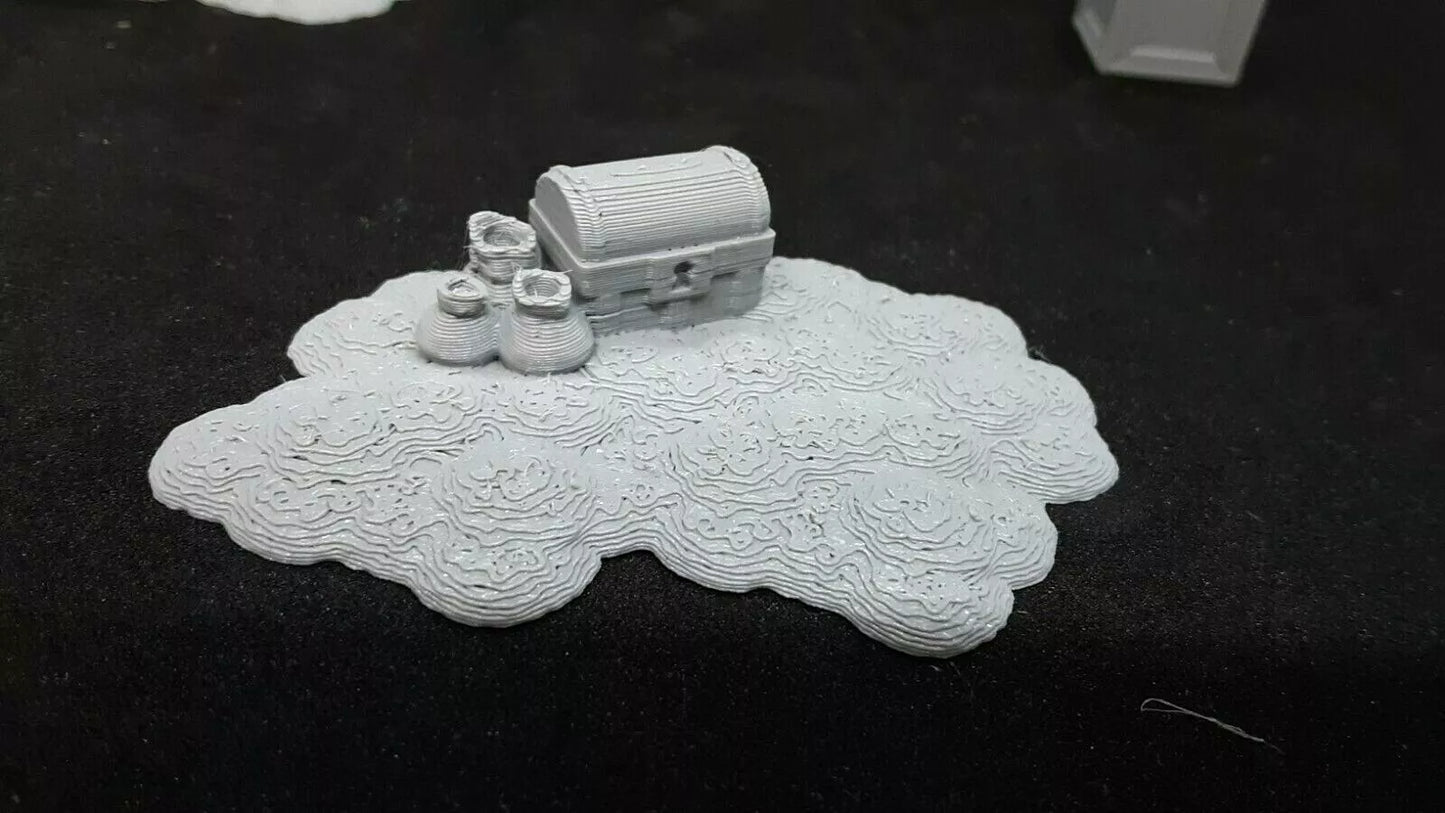 7 Piece Loot Treasure Markers Model UNPAINTED 28mm Fantasy Scatter Terrain for RPG Tabletop Fantasy Games Dungeons & Dragons 3D Printed