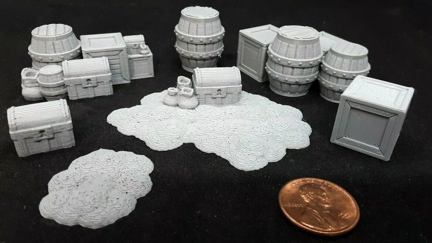 7 Piece Loot Treasure Markers Model UNPAINTED 28mm Fantasy Scatter Terrain for RPG Tabletop Fantasy Games Dungeons & Dragons 3D Printed