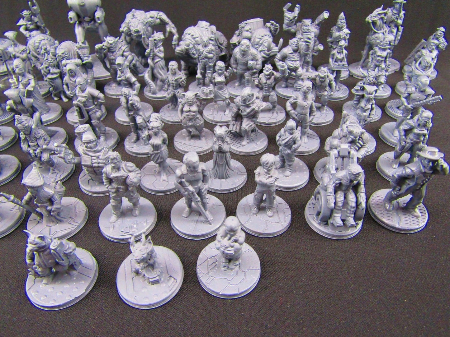 Sci Fi TTPRG 62pc Bulk Lot Mini Miniature Star Wars, Star Trek, Starfinder - Aliens, Robots, Humans, Mutants +