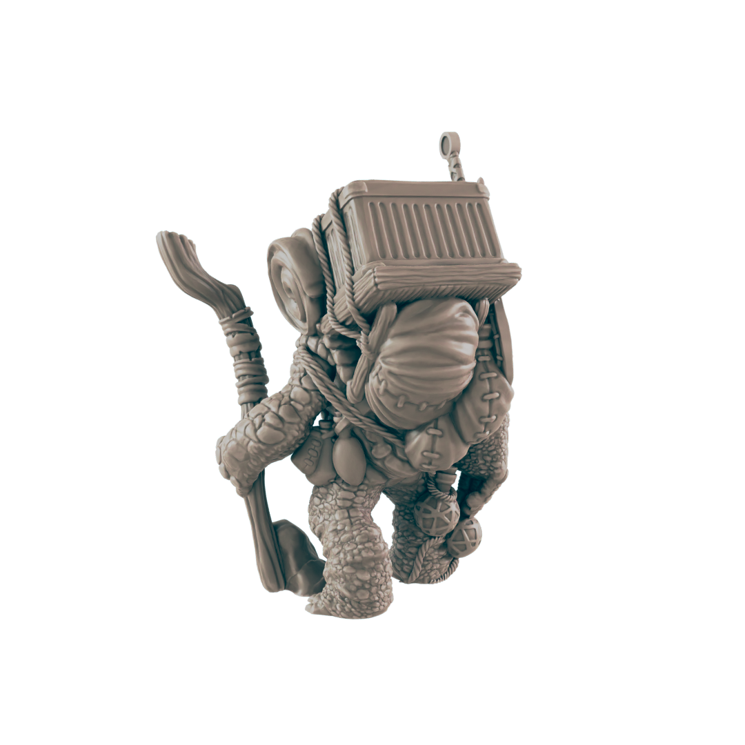 Turtlefolk Mini | Traveliing Merchant | Male Townsfolk NPC Figure | DnD Wargaming Mini | RPG Character | 32mm Scale Model | for Dungeons and Dragons, Pathfinder, etc.