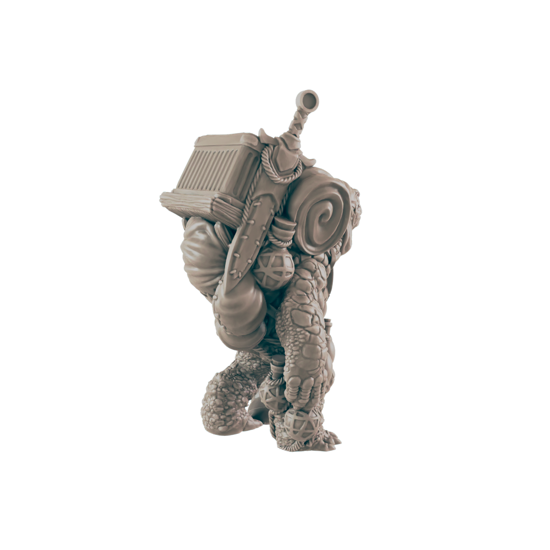 Turtlefolk Mini | Traveliing Merchant | Male Townsfolk NPC Figure | DnD Wargaming Mini | RPG Character | 32mm Scale Model | for Dungeons and Dragons, Pathfinder, etc.