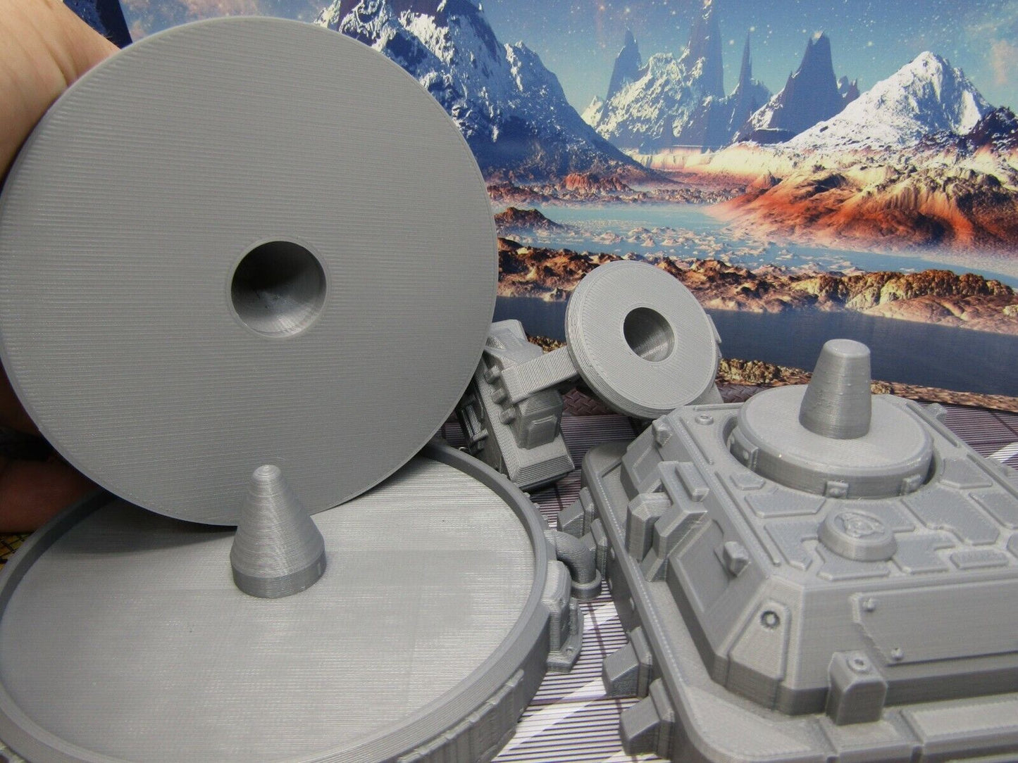 Large Gun & Missile Turrets Scatter Terrain Scenery Miniature 3D Printed Model