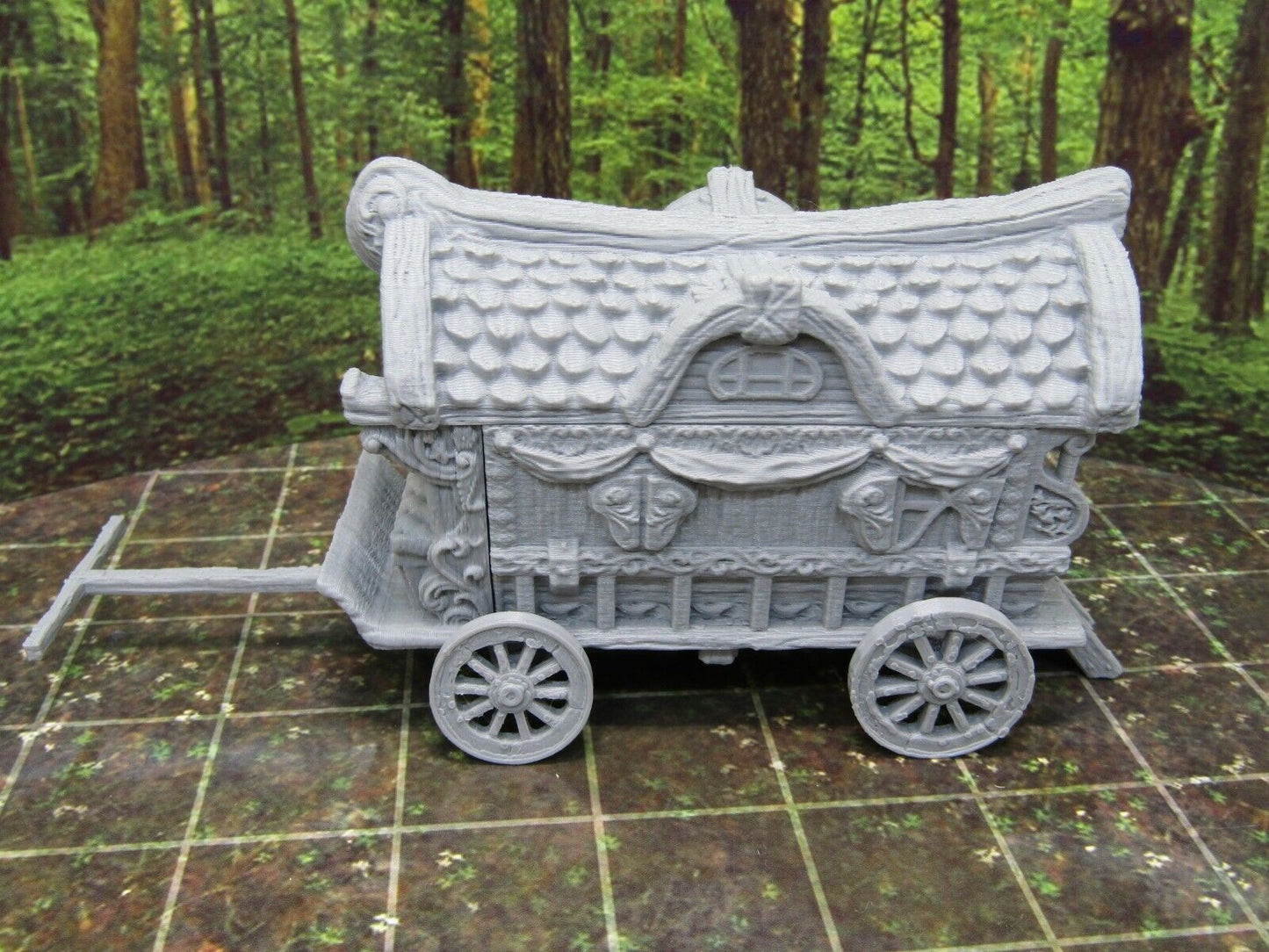 Fortune Teller Gypsy's Wagon & Horses Scenery Terrain 3D Printed Model 28/32mm