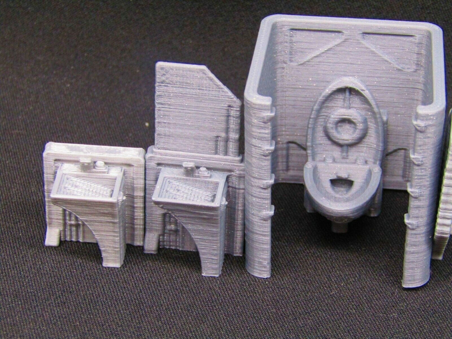 5pc Bathroom Restroom Toilet Set Scenery Scatter Terrain 3D Printed Model