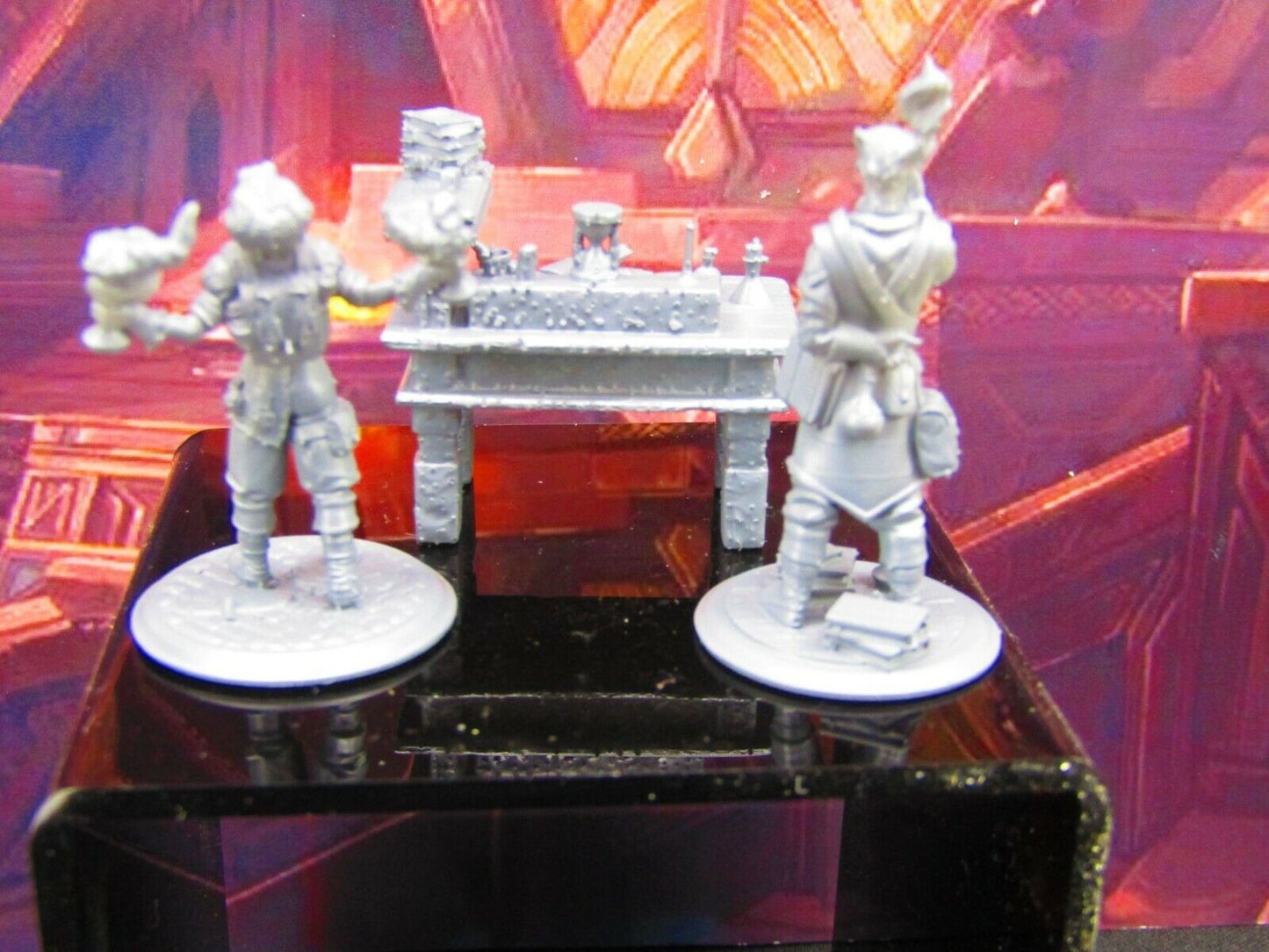 Alchemists Mad Scientist Pair & Workshop Desk Mini Miniature Model Character