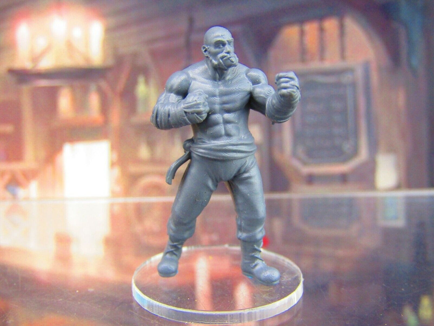 Human Boxer Bar Room Brawler A Mini Miniature Figure 3D Printed Model 28/32mm