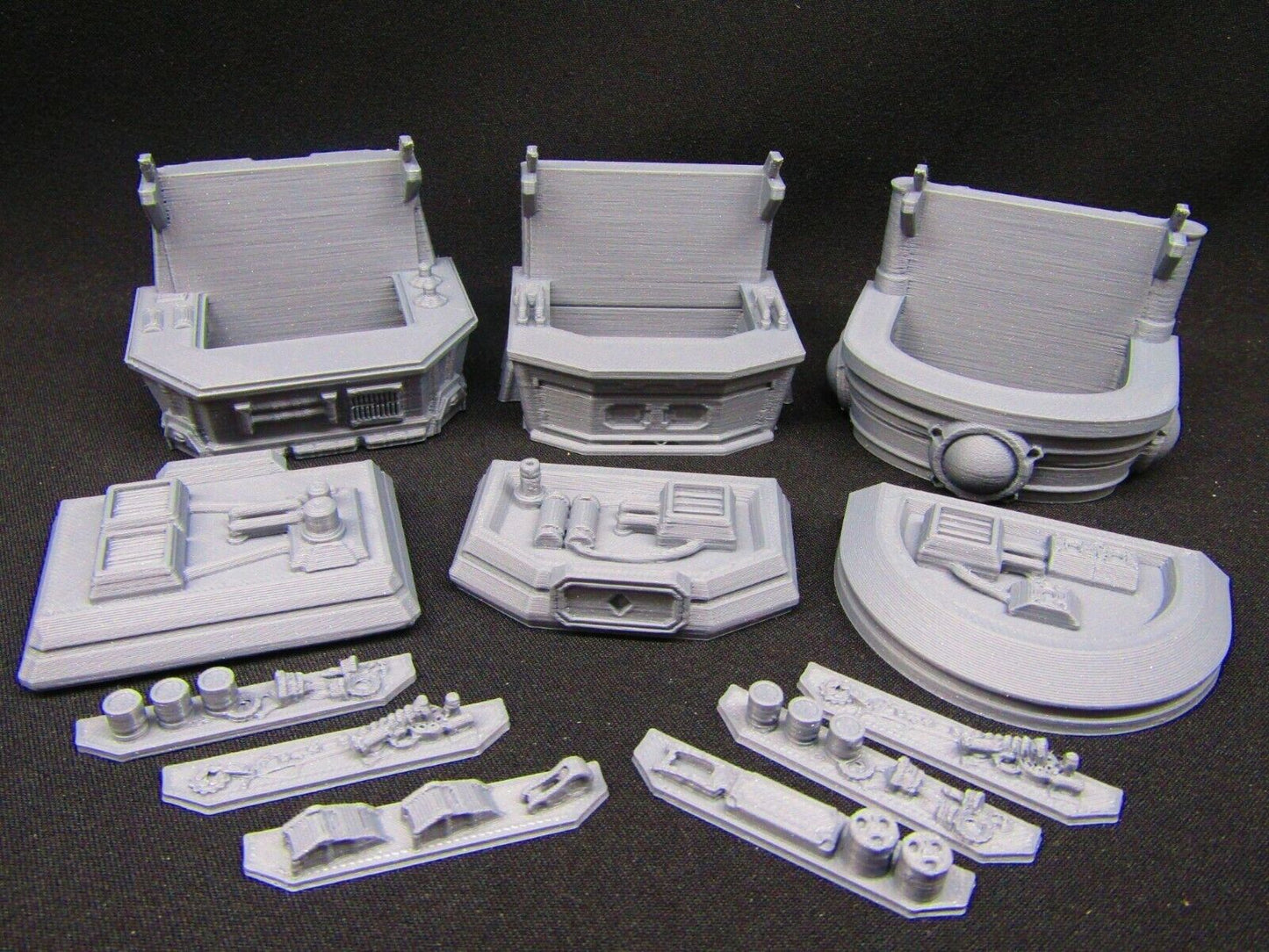 15pc Set of 3 Sci Fi Black Market Stalls, Wares, & Merchants Miniatures Mini Set