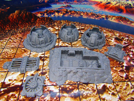 7 pc Underground Bunker Ventilation Terrain Scenery Miniature 3D Printed