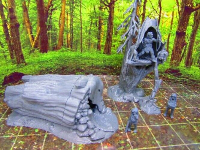 Prehistoric Tribal Family & Home Scatter Terrain Scenery 3D Print