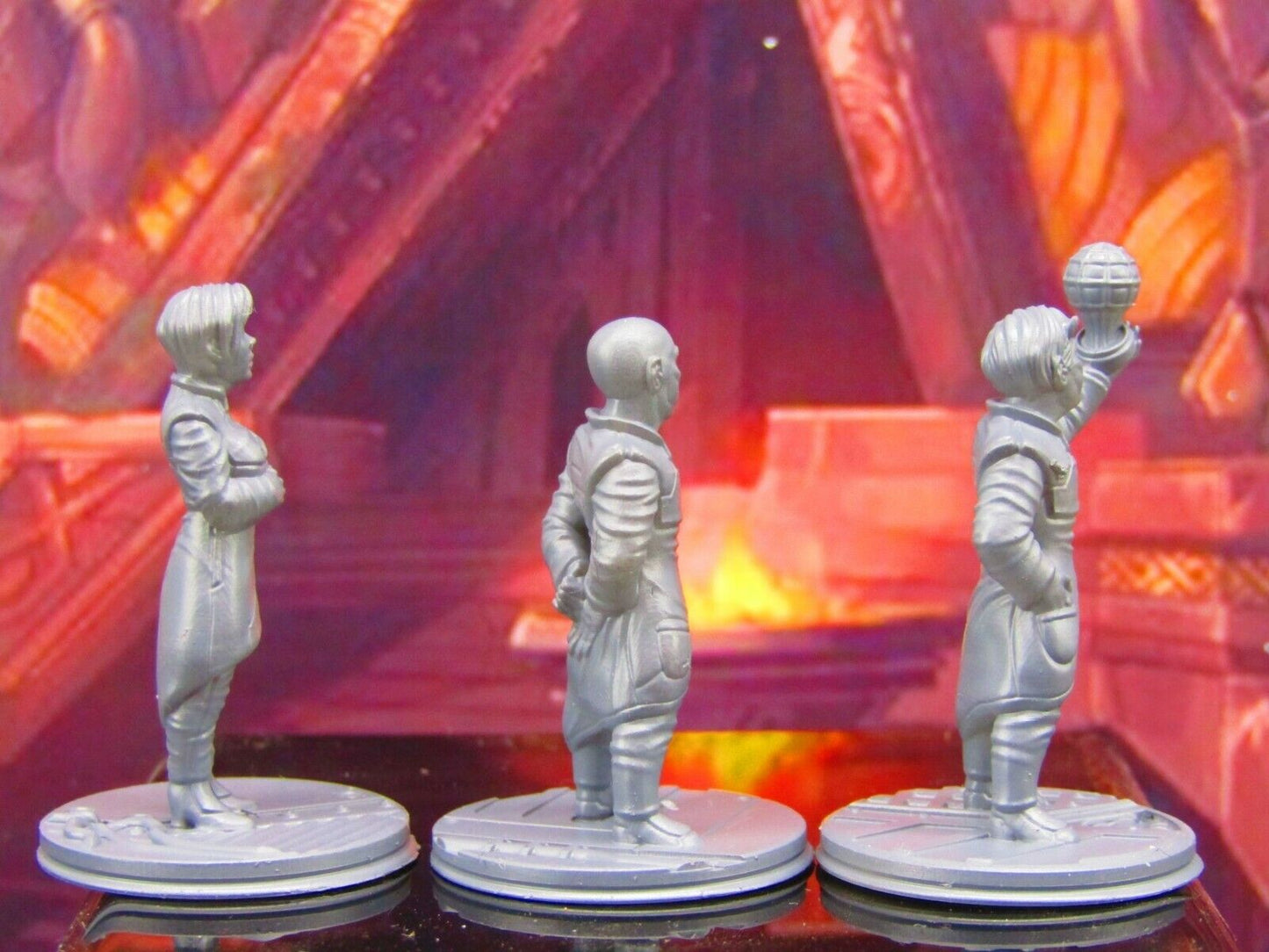 3pc Sci Fi Scientist Professor Set Mini Miniature Model Character Figure