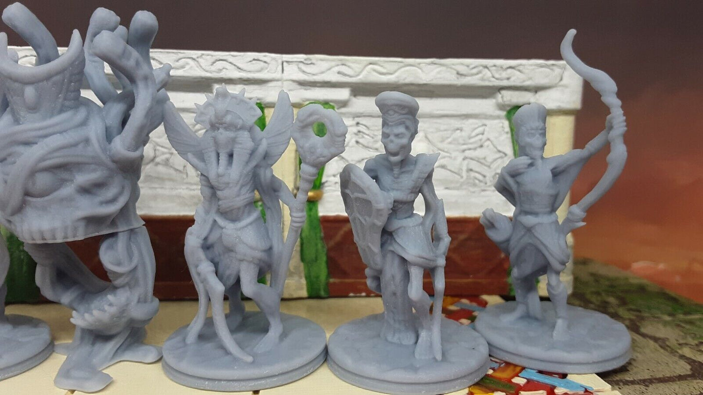 7 Piece Egyptian Tomb Set Mini Miniature 28/32mm Figure D&D 3D Printed Resin