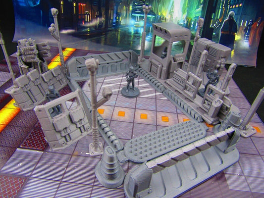 35pc Security Military Checkpoint Gate w/ Minis Scenery Scatter Terrain 3D Print