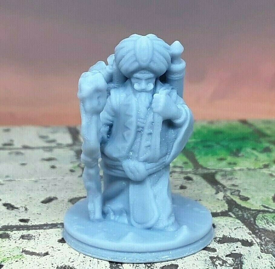 Travelling Merchant Trader and Pack Camel Pair Mini Miniatures Figure 3D Resin
