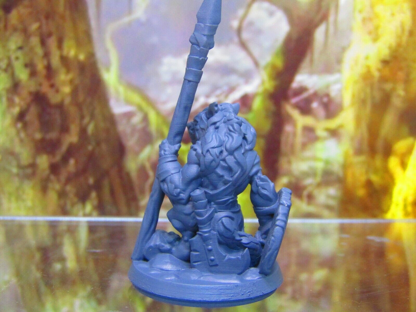 Hyenaman Fighter Warrior Soldier w/Spear/Shield Mini Figure 3D Printed Model
