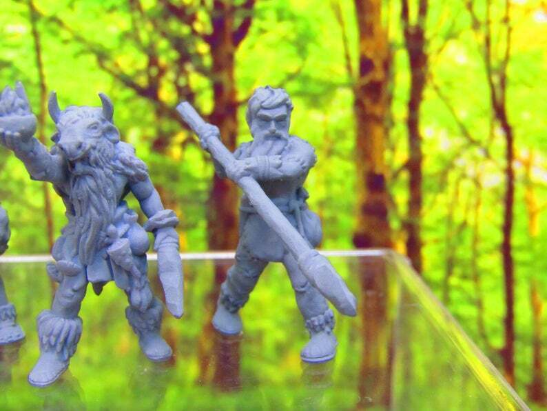 Prehistoric Tribe Shaman & Warriors Set Mini Miniature 3D Printed Figure Model