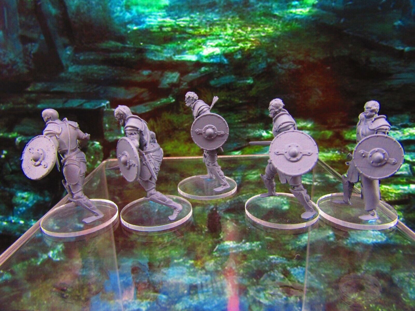 5pc Undead Zombie Soldiers Fighters Warriors Mini Miniatures 3D Printed Model