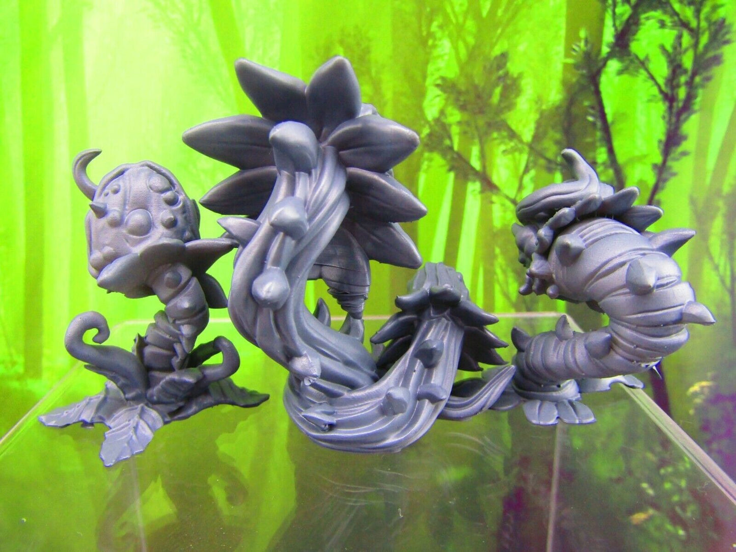 3pc Carnivorous Monster Maneating Plant Set Mini Miniature Figure 3D Printed