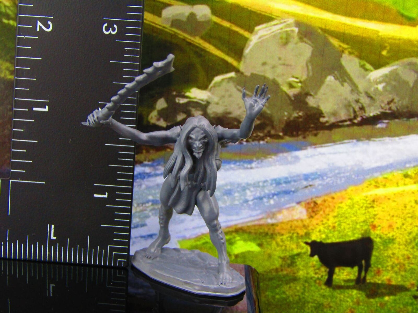 Female Troll Hag W/ Sawtooth Sword Monster Encounter Mini Miniature Model