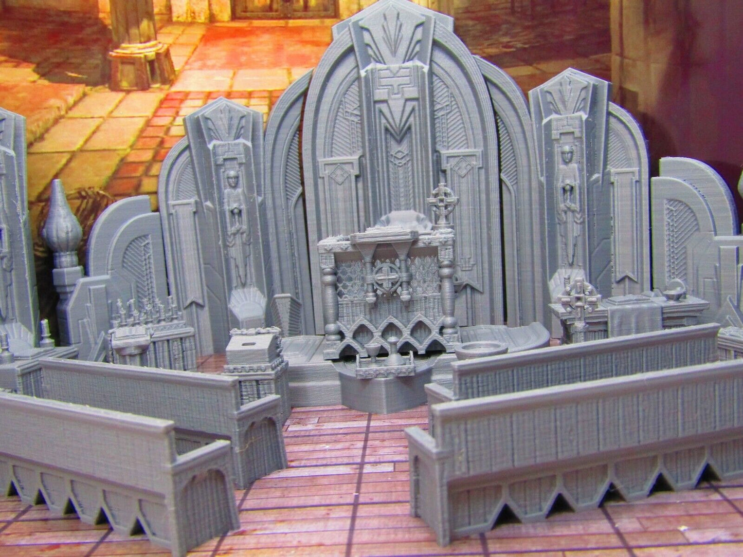 26pc Church Monastery Cathedral Set Scatter Terrain Scenery Tabletop Gaming