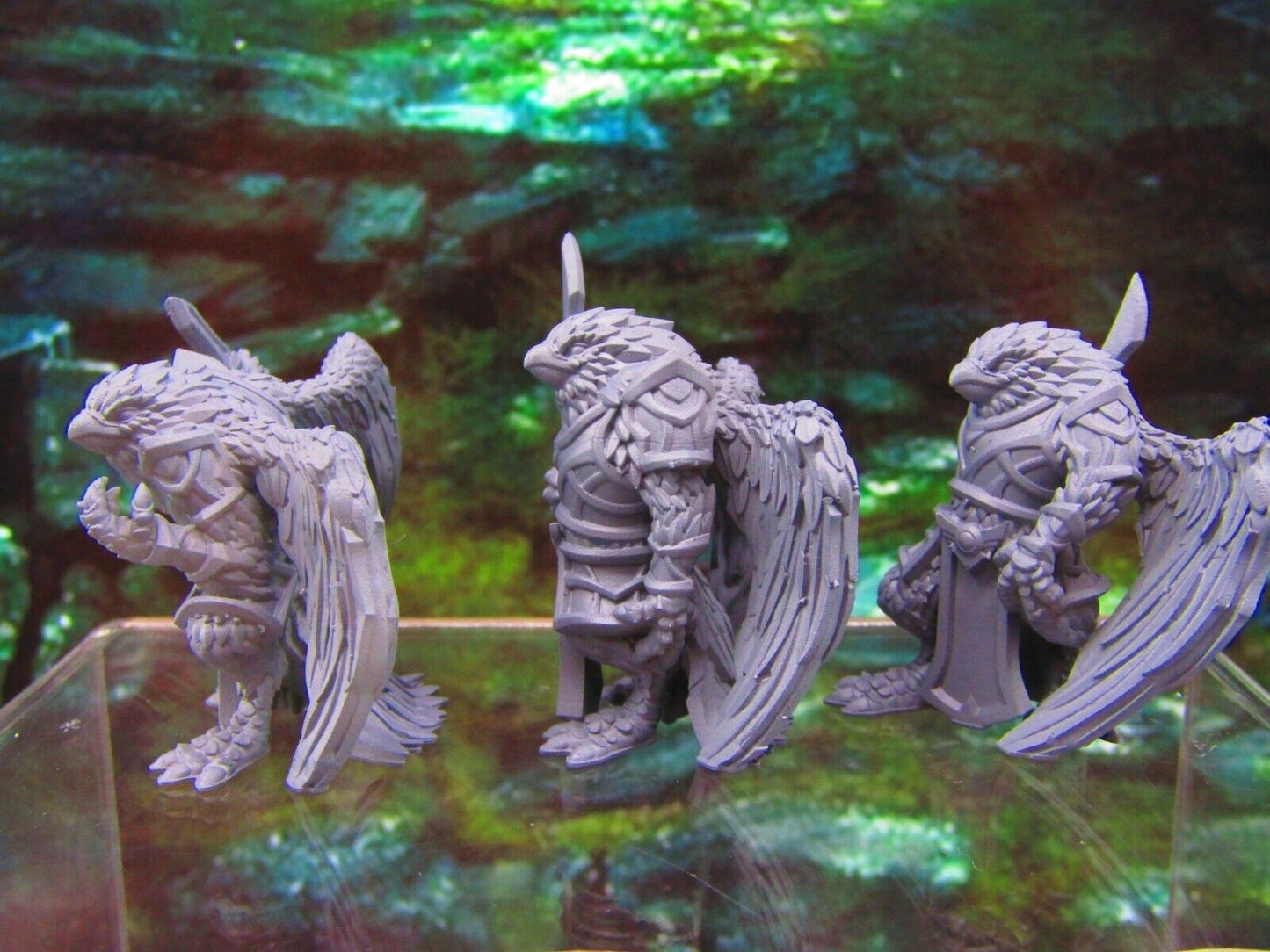 3pc Aarakocra Birdmen Warriors Mini Miniatures 3D Printed Model 28/32mm Scale