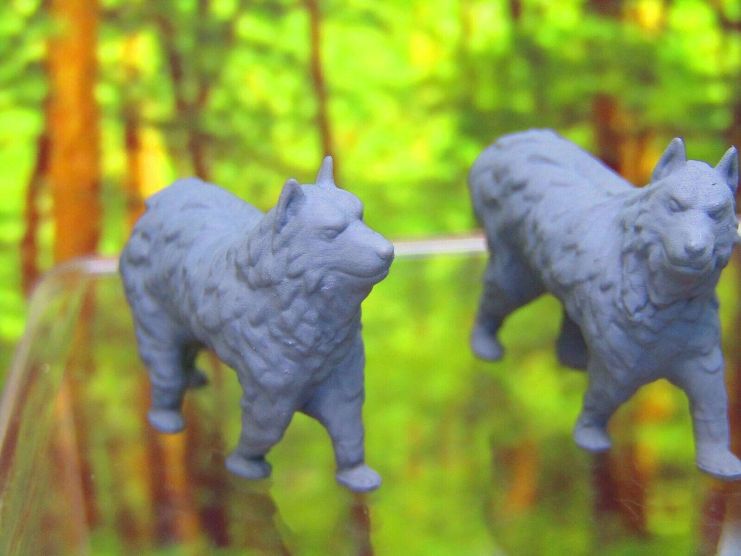 3 Piece Wild Dogs / Wolf Pack Set Mini Miniature 3D Printed Figure Model 28/32mm