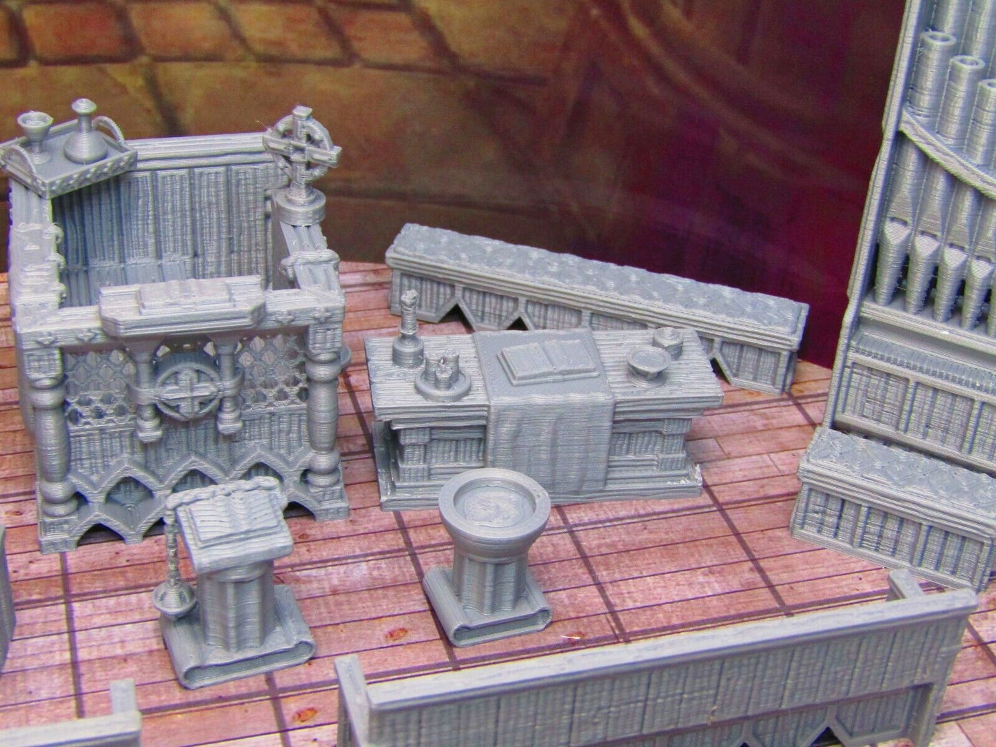 15pc Church Monastery Cathedral Set Scatter Terrain Scenery Tabletop Gaming