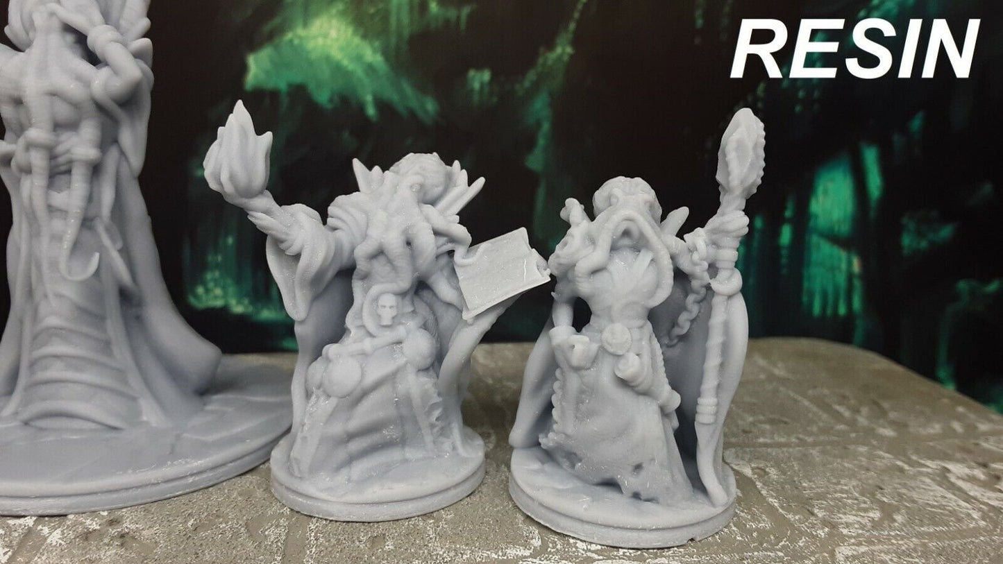 5 Mindflayers Lot Monster Encounter Mini Miniature Figure D&D Resin 3D Printed