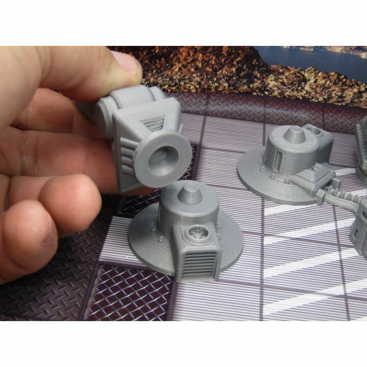 Com Tower & Satellite Dishes Scatter Terrain Scenery Miniature 3D Printed Model