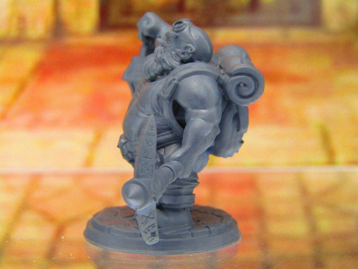 Rufus Breakrock Deep Mine Ore Miner w/ Lamp Dwarf Mini Miniature 3D Print Dnd