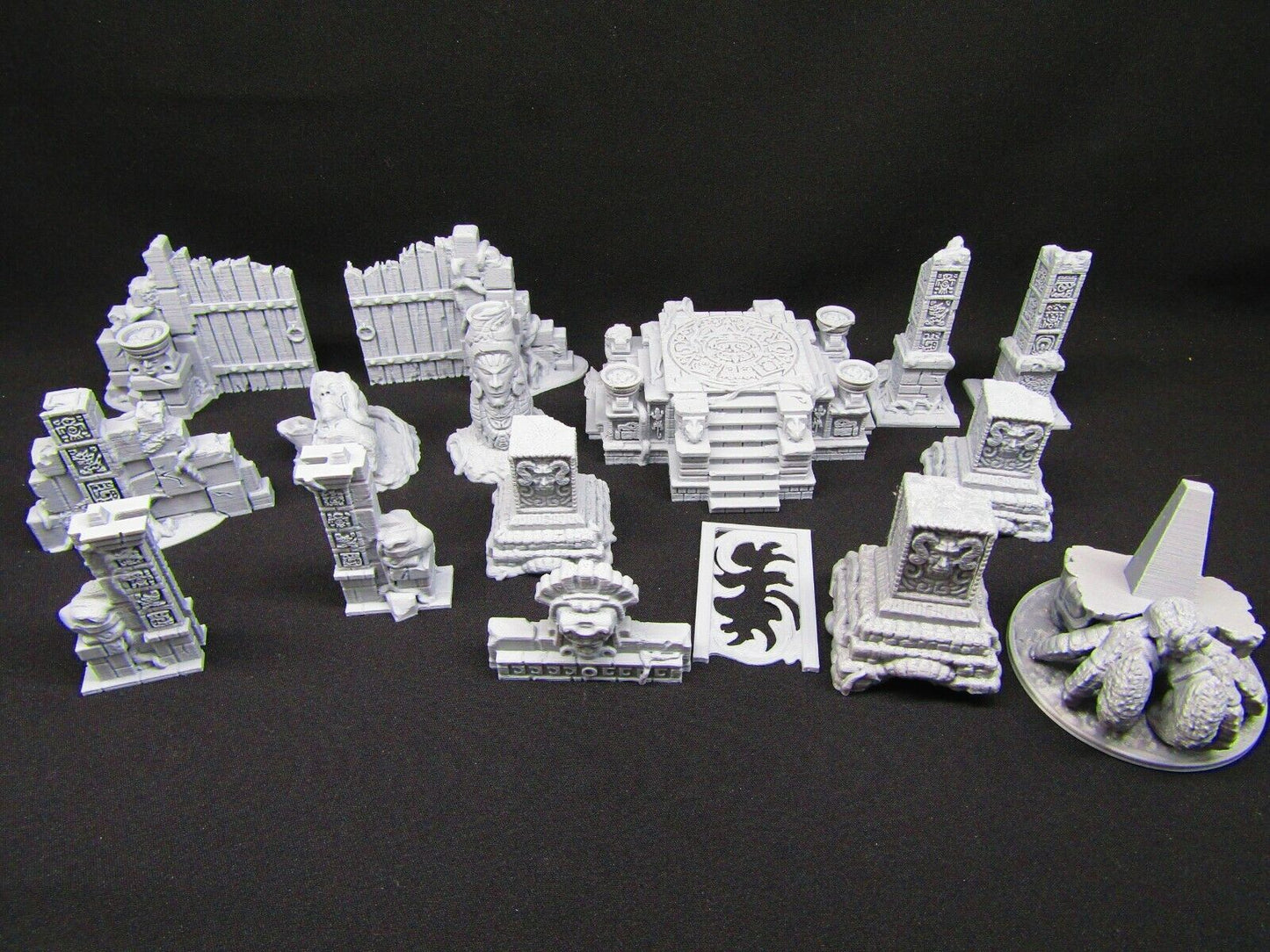 16 pc Ancient Jungle Temple Ruins Scatter Terrain Scenery 3D Printed Model