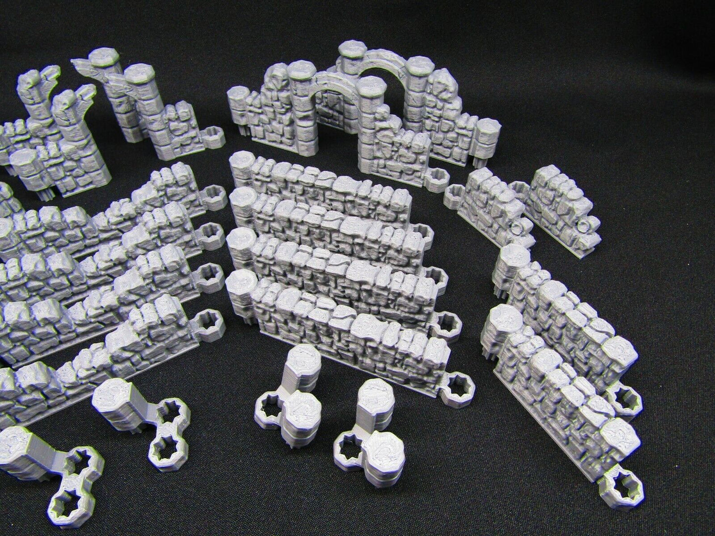 26pc DungeonSticks Ruined Stone Walls Map Building Tile Set Scenery Terrain