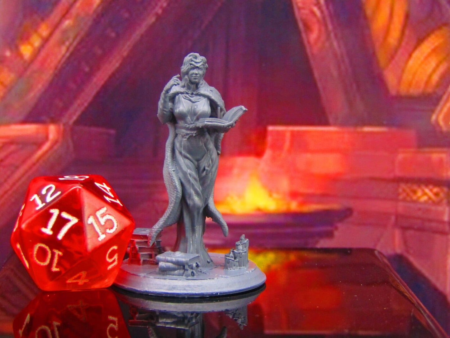 Female Wizard Sorceress Mini Miniature Model Character Figure 28mm/32mm Scale