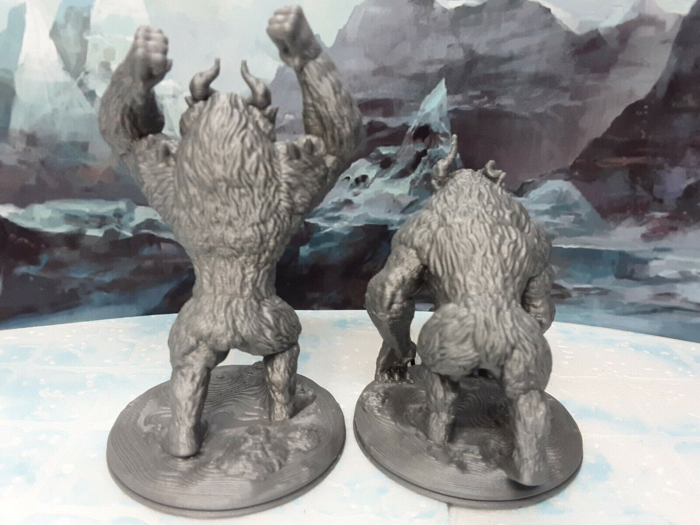 Yeti Pair Miniature Mini Figure Tabletop Game Piece Dungeons & Dragons