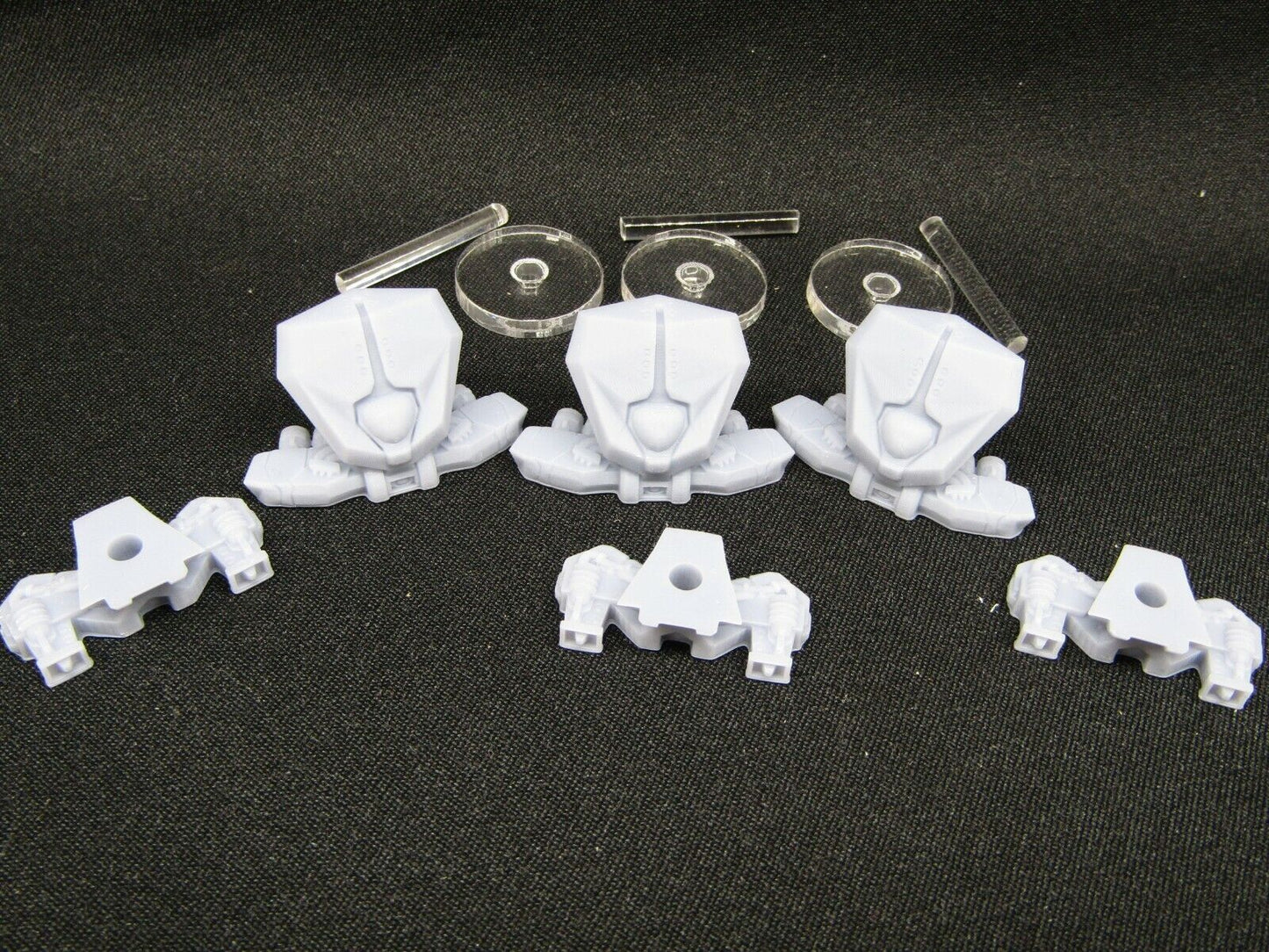 Lot of 3 Attack Drones w/ Flight Stands Mini Miniature 3D Printed Figure Model