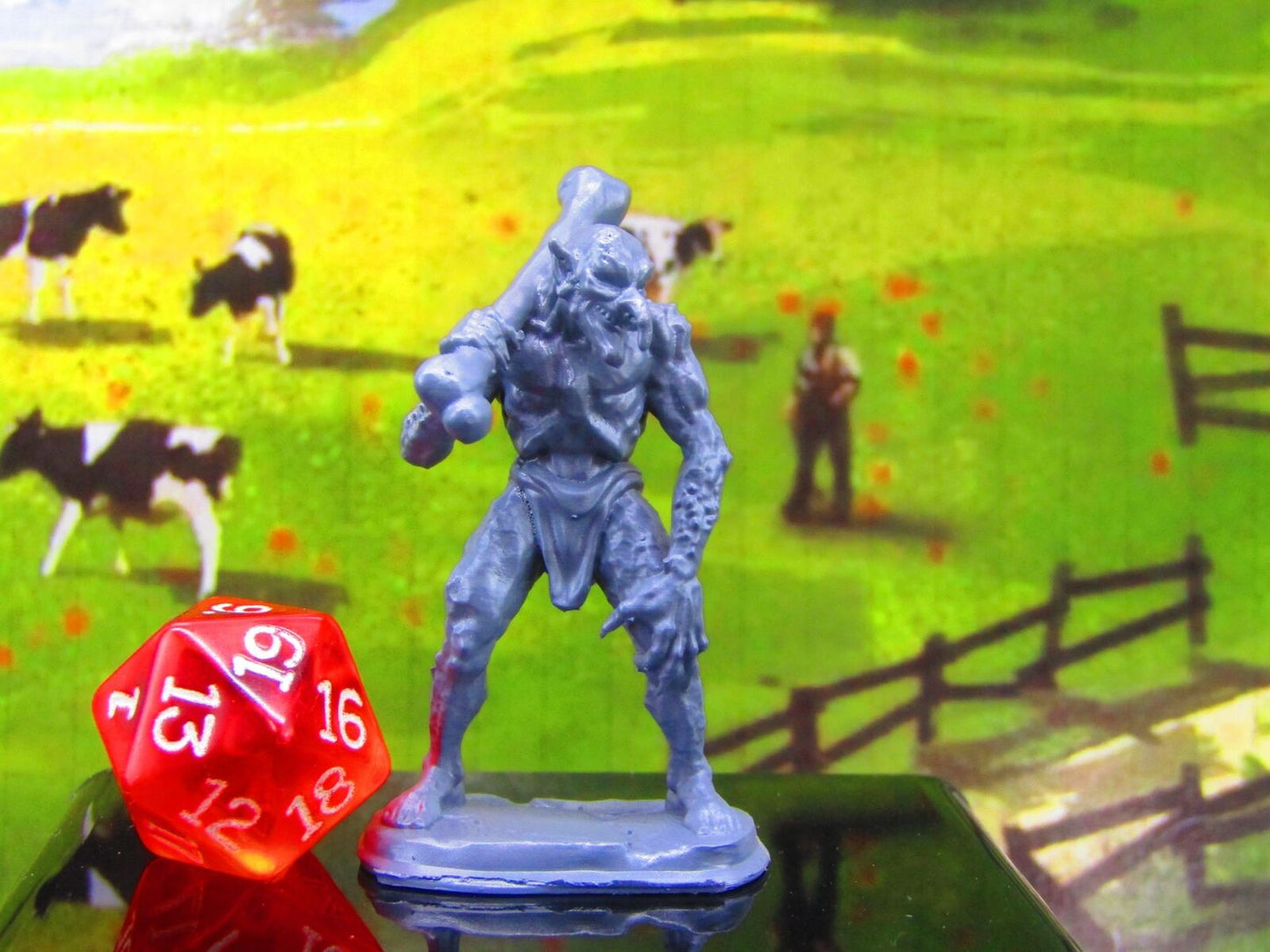 Skinny Troll W/ Club Monster Encounter Mini Miniature Model Character Figure