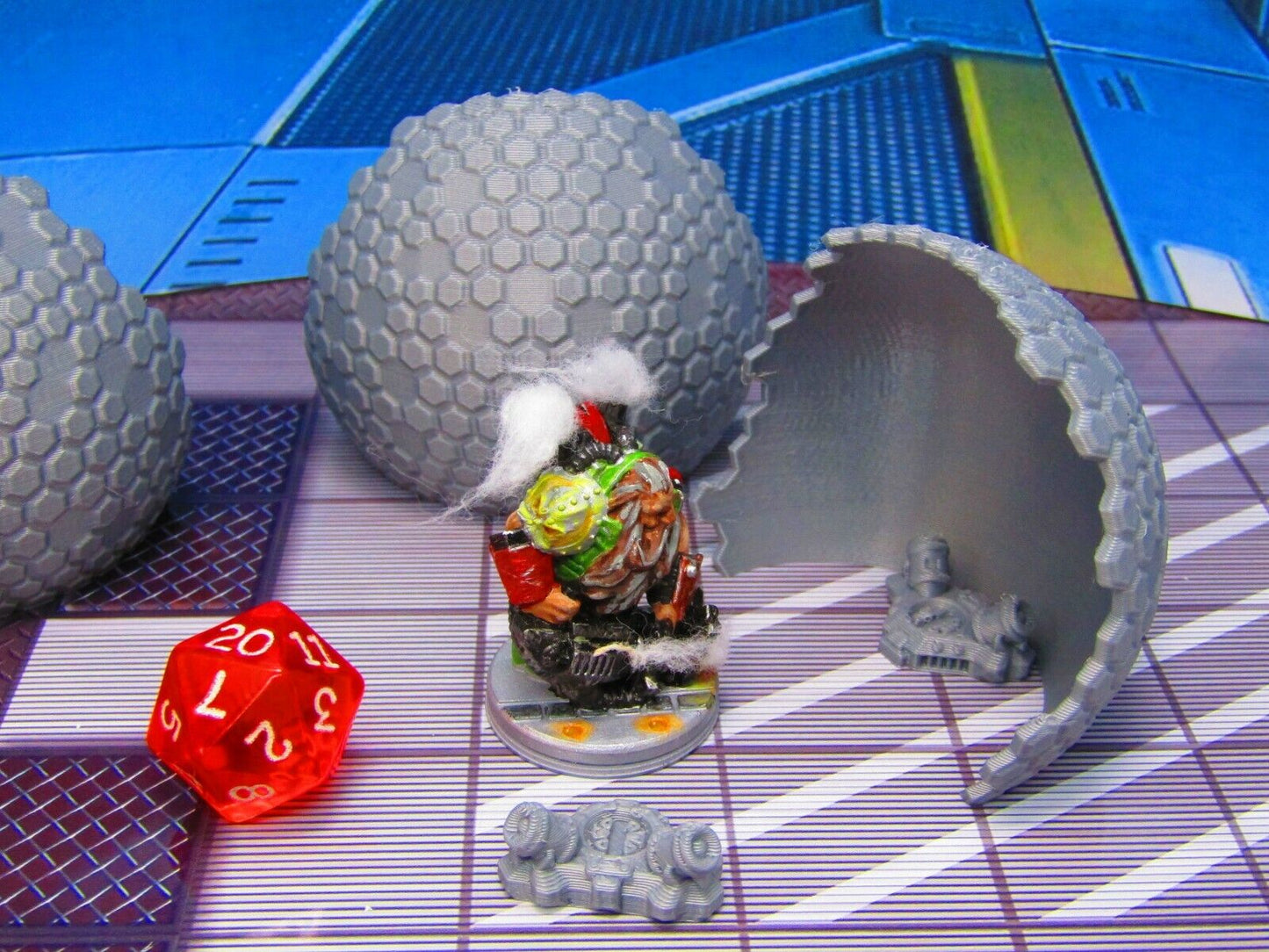 8 pc Battlefield Round Energy Shields Miniature Scatter Terrain Scenery