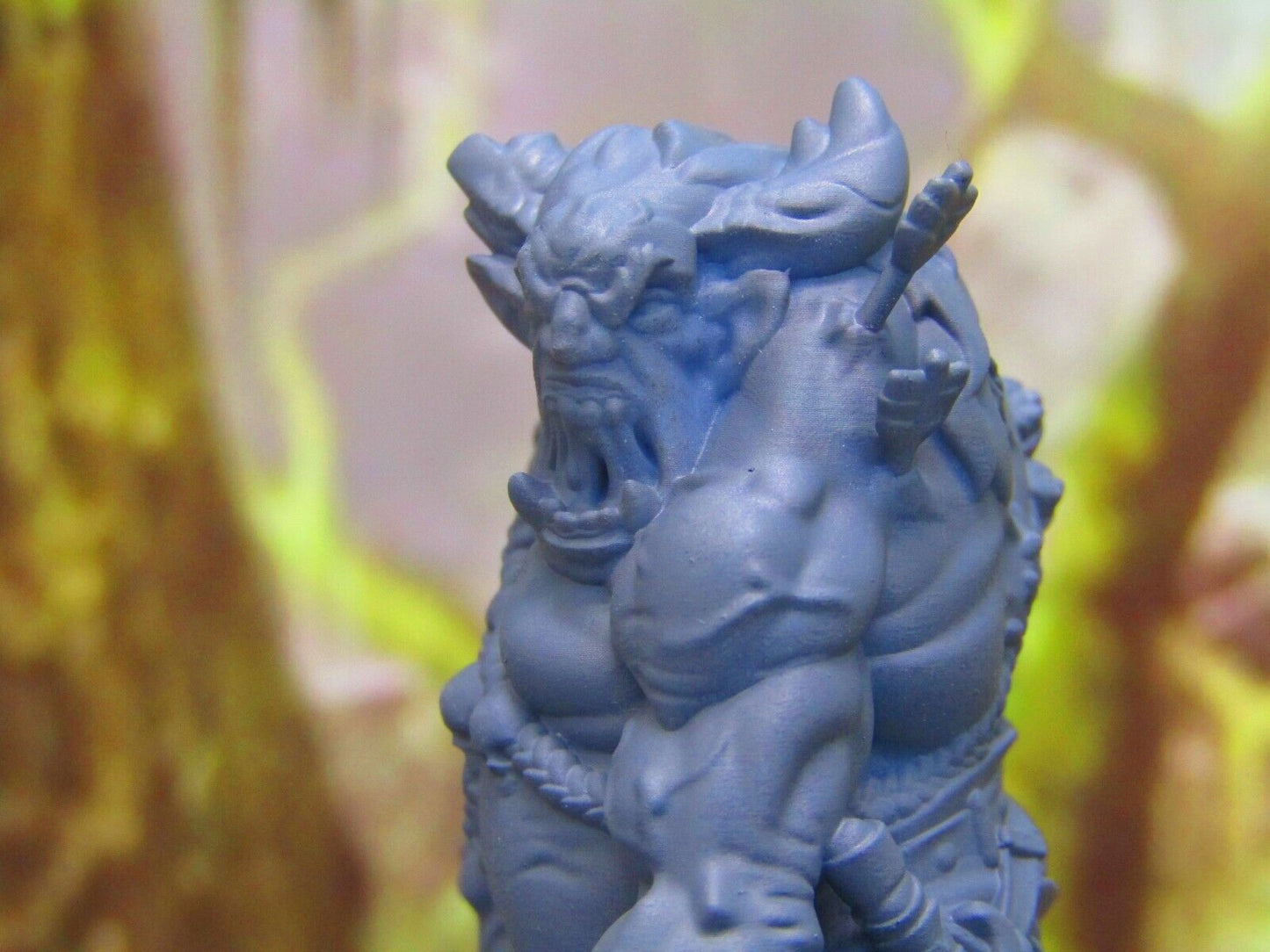Roaring Horned Troll Mini Miniature Figure 3D Printed Model 28/32mm Scale