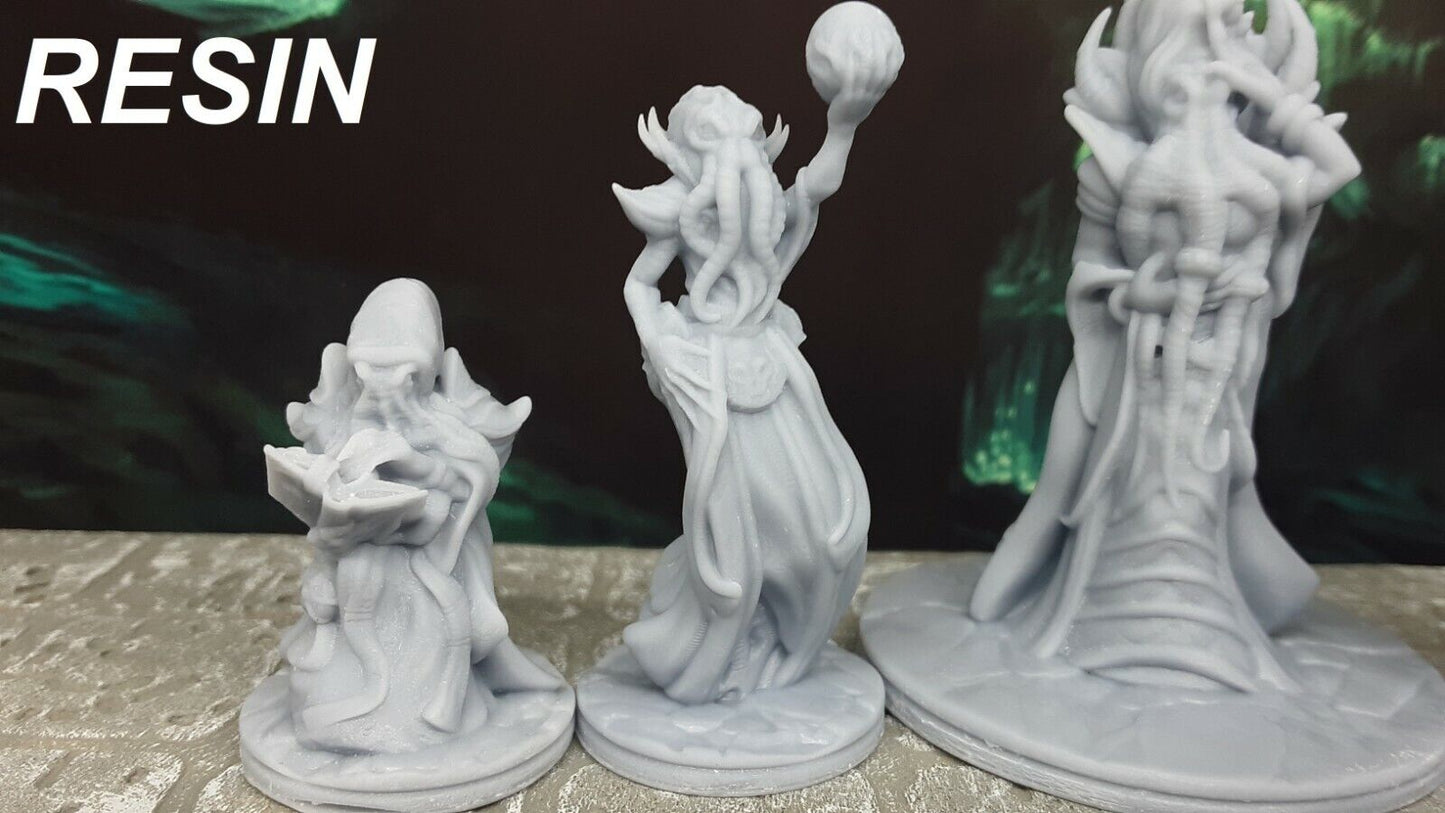 5 Mindflayers Lot Monster Encounter Mini Miniature Figure D&D Resin 3D Printed